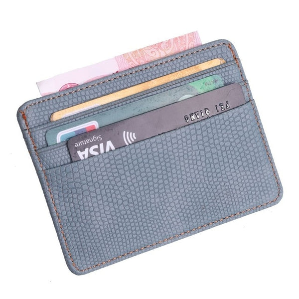 TRASSORY Small Mini Travel Lizard Pattern Leather Bank Business Id Card Holder Wallet Case With Id Window