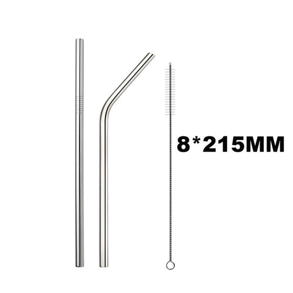 UPORS Extra Wide Straw Reusable 304 Stainless Steel Drinking Straw Metal Straw For Smoothies Tapioca Pearls Milk bubble Tea 2Pcs