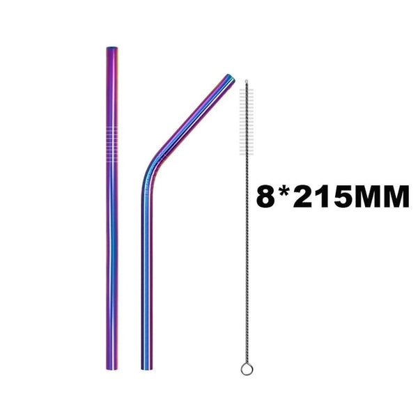 UPORS Extra Wide Straw Reusable 304 Stainless Steel Drinking Straw Metal Straw For Smoothies Tapioca Pearls Milk bubble Tea 2Pcs