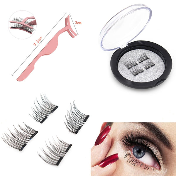 MAGNETIC Eyelashes, Half Cover Dual Magnets, No Glue, Lash Extension, Natural Reusable