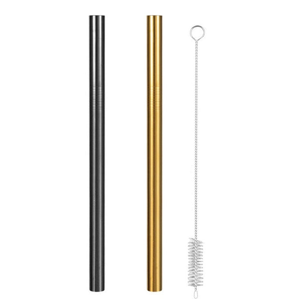 Extra Wide Straw Reusable Stainless Steel Drinking Straw Metal Straw For Smoothies Tapioca Pearls Milk Tea Juice Bar Tools