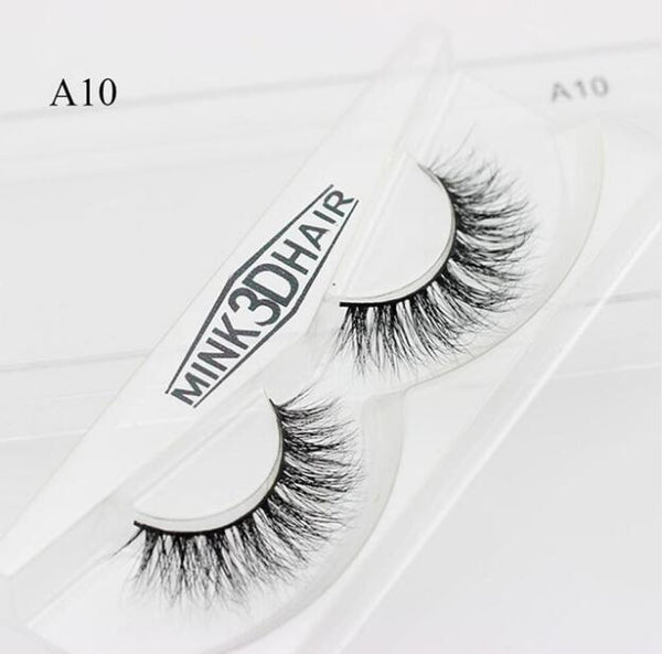 3D Mink Lashes Natural Hand Made Full Strip Lashes Transparent terrier Short Mink Lashes