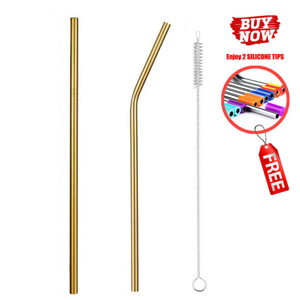 2/4/8Pcs Colorful Reusable Drinking Straw High Quality 304 Stainless Steel Metal Straw with Cleaner Brush For Mugs 20/30oz