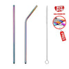 2/4/8Pcs Colorful Reusable Drinking Straw High Quality 304 Stainless Steel Metal Straw with Cleaner Brush For Mugs 20/30oz