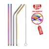 2/4/8Pcs Colorful Reusable Drinking Straw High Quality 304 Stainless Steel Metal Straw with Cleaner Brush For Mugs 20/30oz