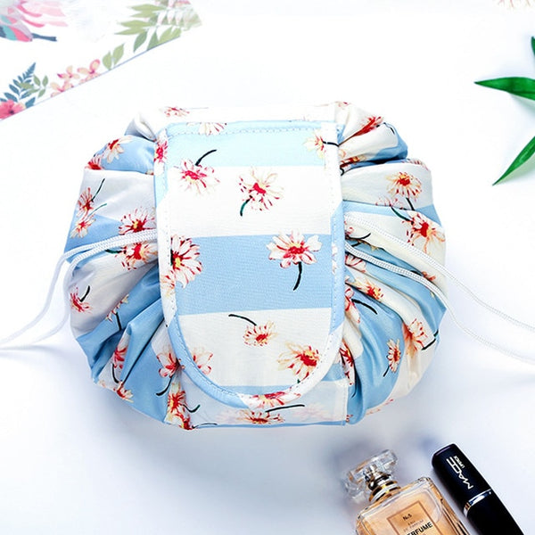 Women Travel Magic Pouch Drawstring Cosmetic Bag Organizer Lazy Flamingo Make up Cases Beauty Toiletry Kit Tools Wash Storage