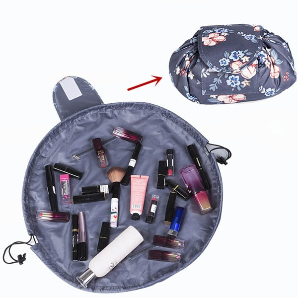 Women Travel Magic Pouch Drawstring Cosmetic Bag Organizer Lazy Flamingo Make up Cases Beauty Toiletry Kit Tools Wash Storage