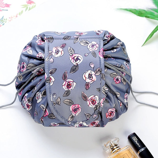 Women Travel Magic Pouch Drawstring Cosmetic Bag Organizer Lazy Flamingo Make up Cases Beauty Toiletry Kit Tools Wash Storage