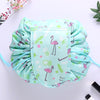 Women Travel Magic Pouch Drawstring Cosmetic Bag Organizer Lazy Flamingo Make up Cases Beauty Toiletry Kit Tools Wash Storage