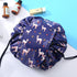 Women Travel Magic Pouch Drawstring Cosmetic Bag Organizer Lazy Flamingo Make up Cases Beauty Toiletry Kit Tools Wash Storage