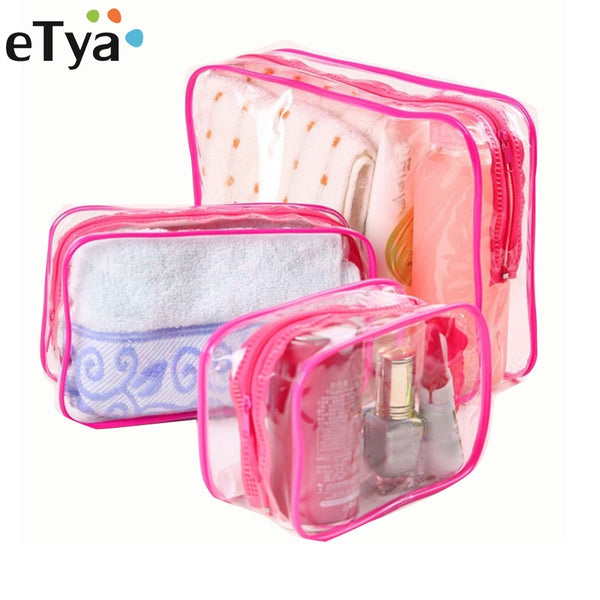 Transparent PVC Cosmetic Bag Travel Organizer Women Clear Zipper Makeup Bag Beauty Case Make Up Tote