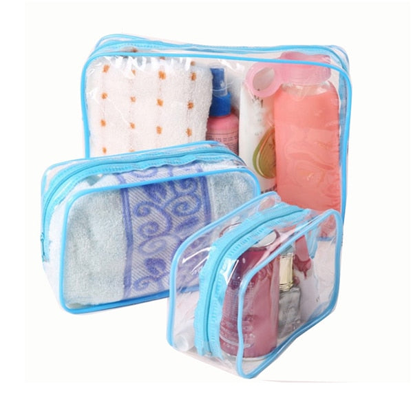 Transparent PVC Cosmetic Bag Travel Organizer Women Clear Zipper Makeup Bag Beauty Case Make Up Tote