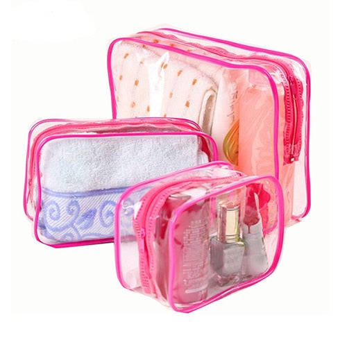 Transparent PVC Cosmetic Bag Travel Organizer Women Clear Zipper Makeup Bag Beauty Case Make Up Tote