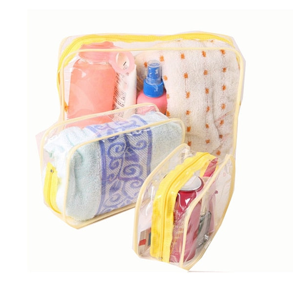 Transparent PVC Cosmetic Bag Travel Organizer Women Clear Zipper Makeup Bag Beauty Case Make Up Tote