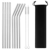 2/4/8Pcs Colorful Reusable Drinking Straw High Quality 304 Stainless Steel Metal Straw with Cleaner Brush For Mugs 20/30oz