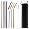 2/4/8Pcs Colorful Reusable Drinking Straw High Quality 304 Stainless Steel Metal Straw with Cleaner Brush For Mugs 20/30oz