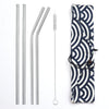 Reusable Metal Drinking Straws 304 Stainless Steel Sturdy Bent Straight Straw with Cleaning Brush and Bag