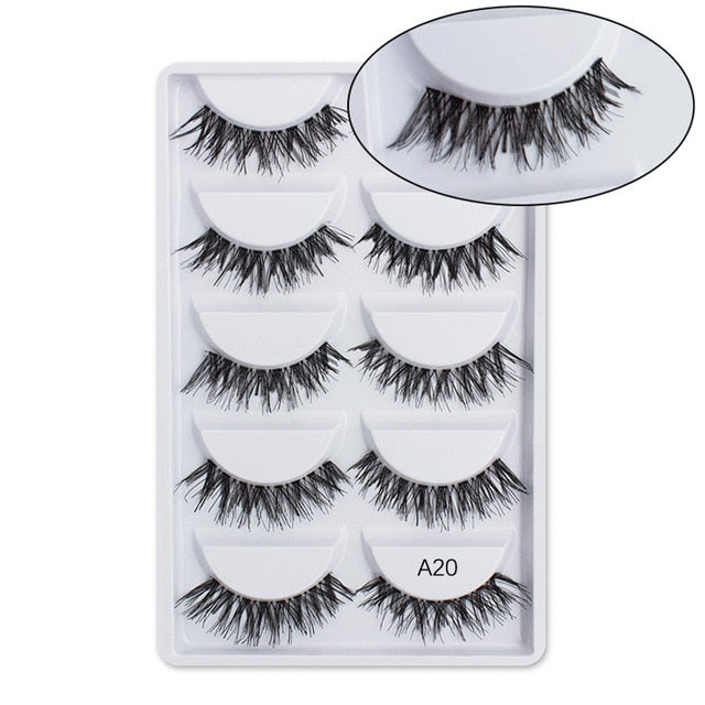 SEXY 5Pairs 3D Mink Hair Eyelashes Natural/Thick Long Eye Lashes Wispy