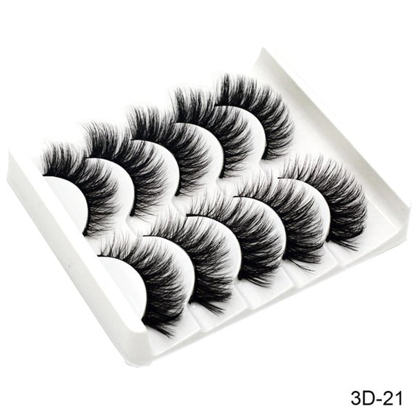 SEXY 5Pairs 3D Mink Hair Eyelashes Natural/Thick Long Eye Lashes Wispy