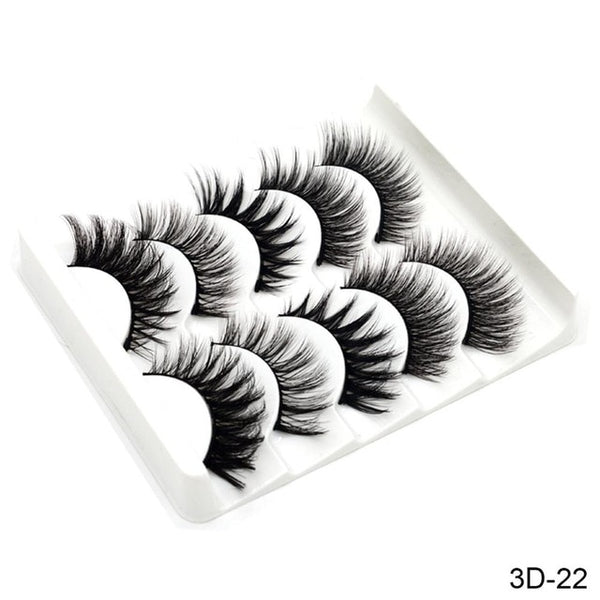 SEXY 5Pairs 3D Mink Hair Eyelashes Natural/Thick Long Eye Lashes Wispy