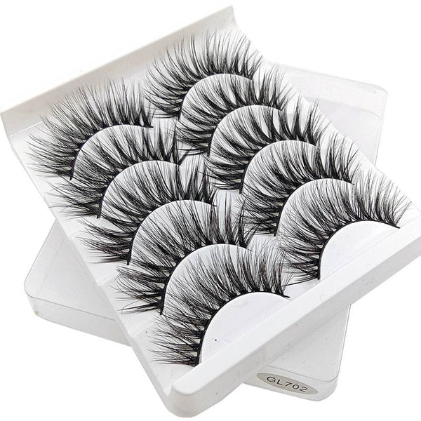 SEXY 5Pairs 3D Mink Hair Eyelashes Natural/Thick Long Eye Lashes Wispy