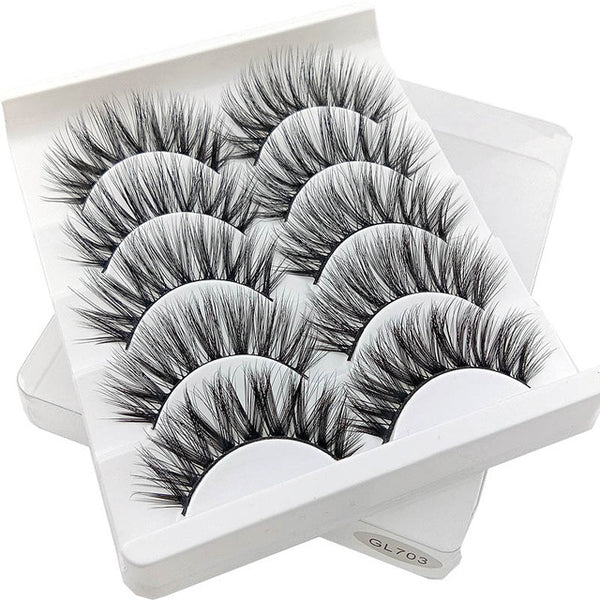 SEXY 5Pairs 3D Mink Hair Eyelashes Natural/Thick Long Eye Lashes Wispy