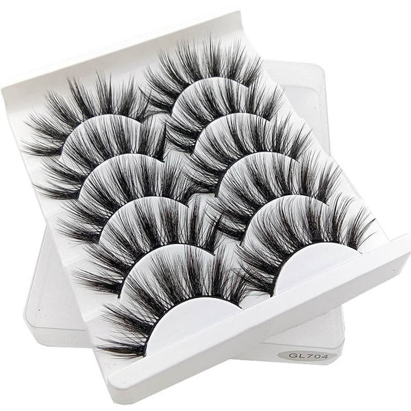 SEXY 5Pairs 3D Mink Hair Eyelashes Natural/Thick Long Eye Lashes Wispy