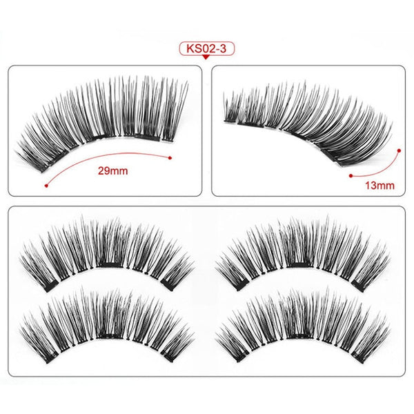 Magnetic eyelashes with 3 magnets magnetic lashes natural false eyelashes