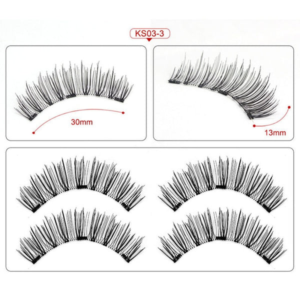 Magnetic eyelashes with 3 magnets magnetic lashes natural false eyelashes