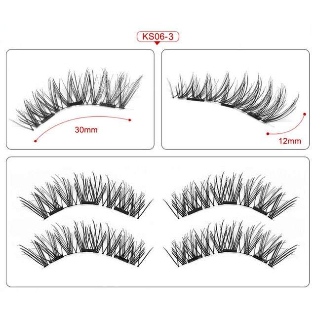 Magnetic eyelashes with 3 magnets magnetic lashes natural false eyelashes