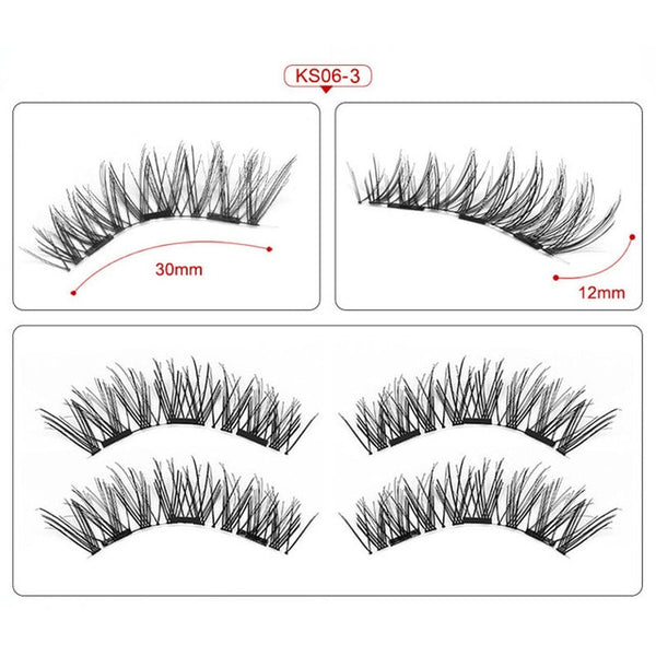 Magnetic eyelashes with 3 magnets magnetic lashes natural false eyelashes