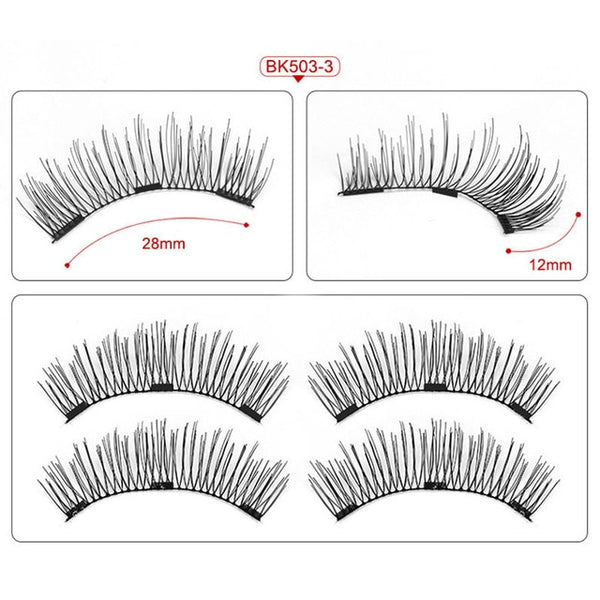 Magnetic eyelashes with 3 magnets magnetic lashes natural false eyelashes