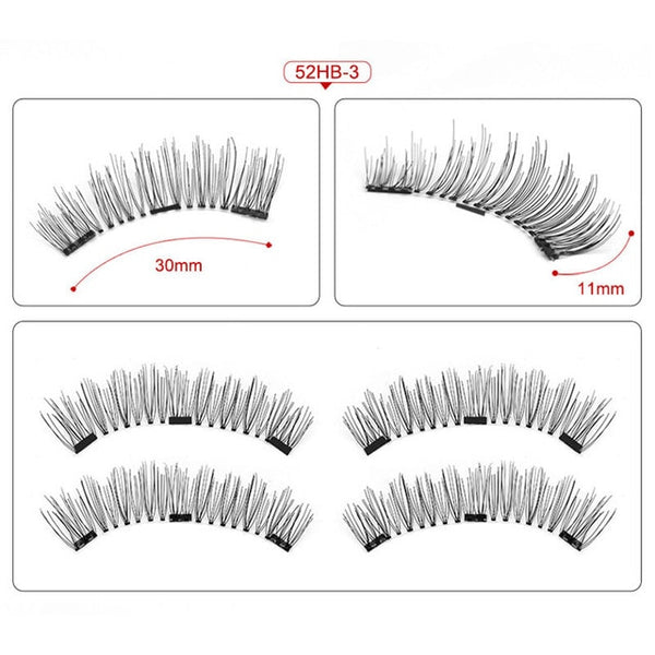 Magnetic eyelashes with 3 magnets magnetic lashes natural false eyelashes