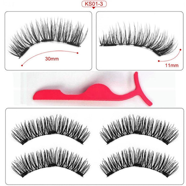 Magnetic eyelashes with 3 magnets magnetic lashes natural false eyelashes