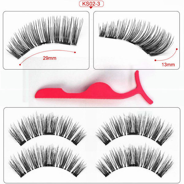 Magnetic eyelashes with 3 magnets magnetic lashes natural false eyelashes