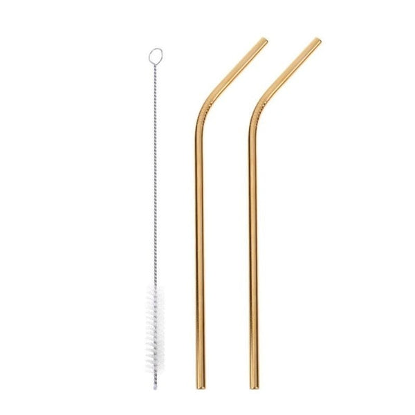 1/4/6/8pcs Eco Friendly Metal Straw Reusable Drinking Stainless Steel Straw with Cleaning Brush for Mugs Bar Accessories