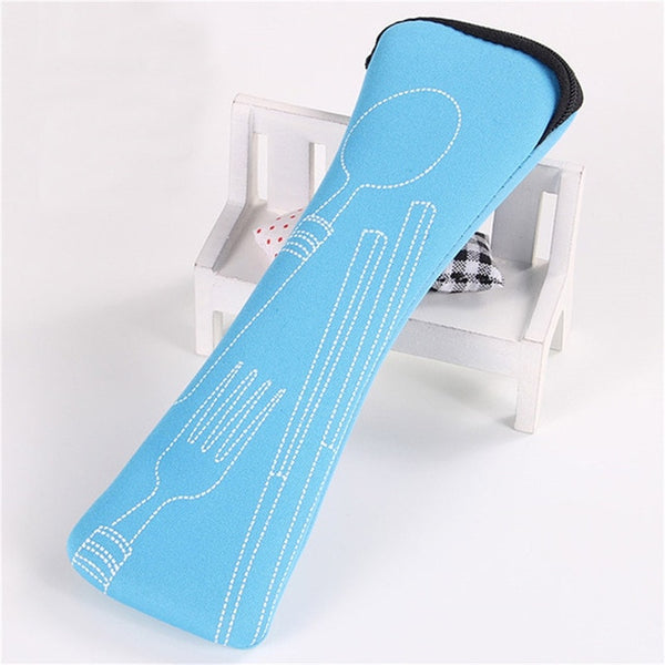 20cm Tableware Bag Portable Zipper Nylon Dinnerware Bags Lightweight Outdoor Knife Fork Spoon Organizer Bag Travel accessory