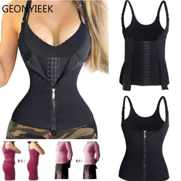 Corset Back Shoulder Strap Waist Trainer Slimming Belt Women Zipper Hook Body Shaper Waist Cincher Slimming Shaper Machine