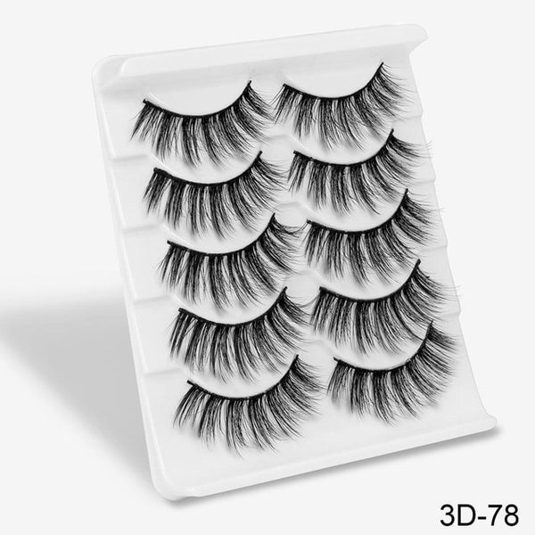 SEXY 5Pairs 3D Mink Hair Eyelashes Natural/Thick Long Eye Lashes Wispy