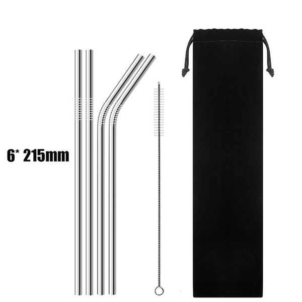 UPORS 4/8Pcs Reusable Drinking Straw High Quality 304 Stainless Steel Metal Straw with Cleaner Brush For Mugs 20/30oz